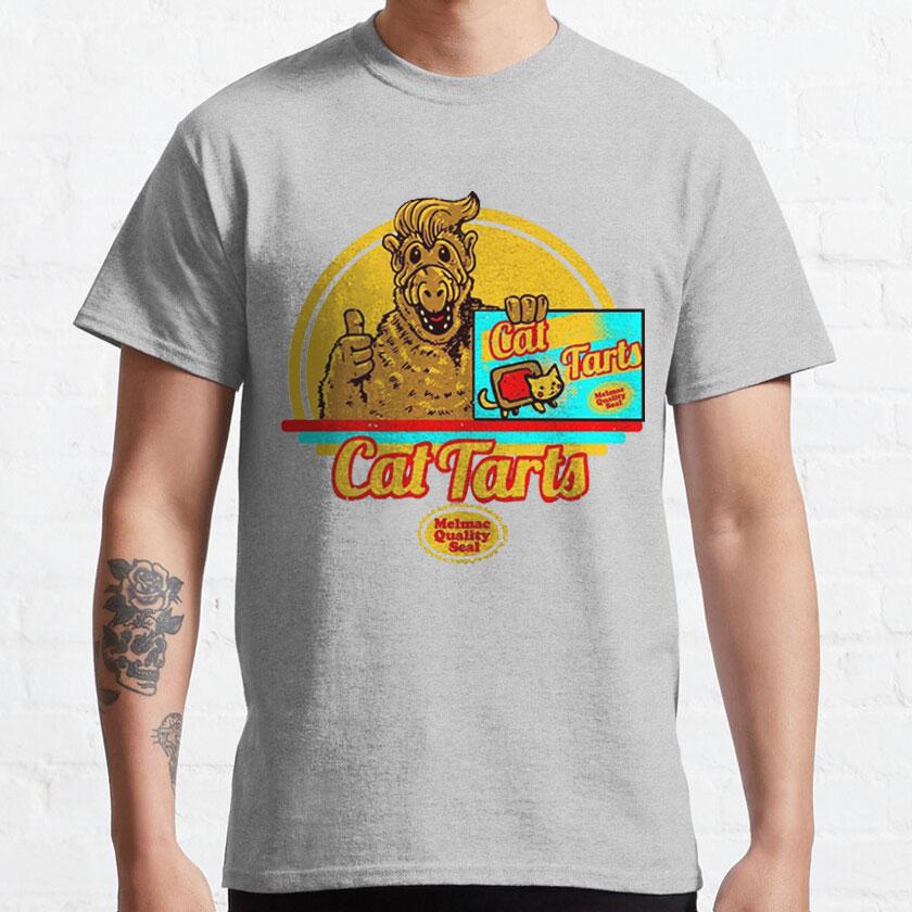 CAT TARTS Funny 80s Cartoon Graphic T Shirts 90s Retro Style ALF Character TV Show Adult Clothing 100% Cotton All Size S-6XL