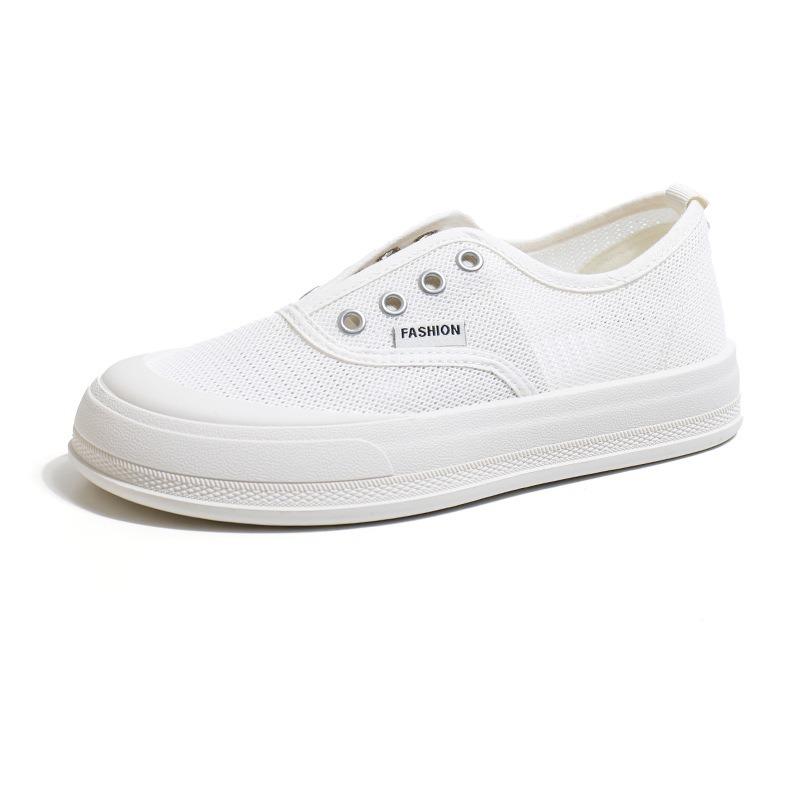 Summer Hollow Breathable Canvas Shoes Low-top Shoes Mesh Tide Shoes Heightening White Shoes Board Shoes