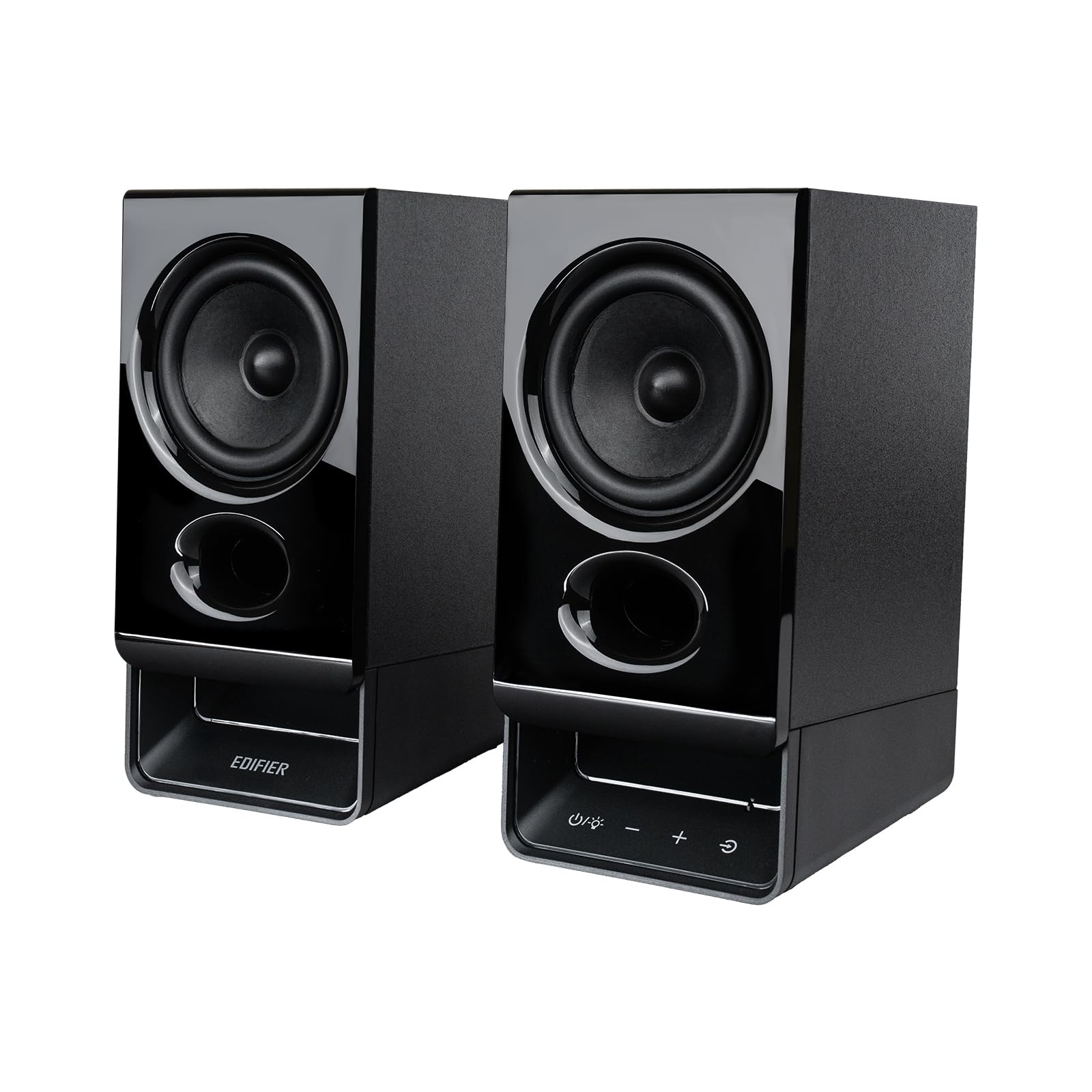 

EDIFIER R20BT Bluetooth Speaker Power AUX Headphone 5W RMS Output Customizable Sound Lights via App Compatible Compact Desktop Black USB-C Supply, чорний
