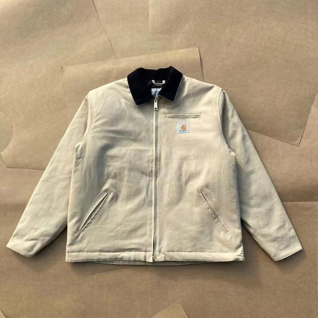 US High Street Carhartt Canvas Arbeitsjacke: Schwere Unisex Freizeit-Jacke mit Kragen für Frühling, Herbst, Winter