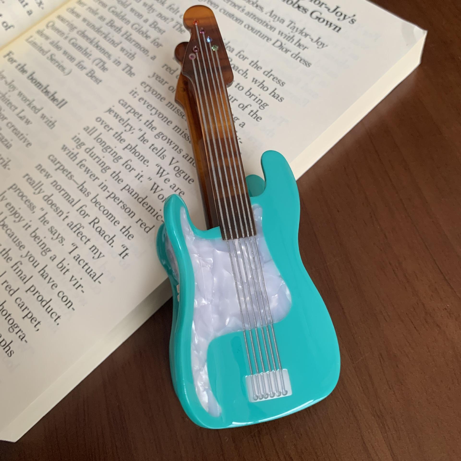 

1 шт. Новый забавный дизайн клипсы для гитары, легкая роскошь, зажим-акула для высокого хвоста, заколка для волос, аксессуар для волос