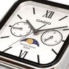 CaSio Standard Moon PhaSe Analog Men S Watch Metal Band Silver Mtp M305d 7a2v
