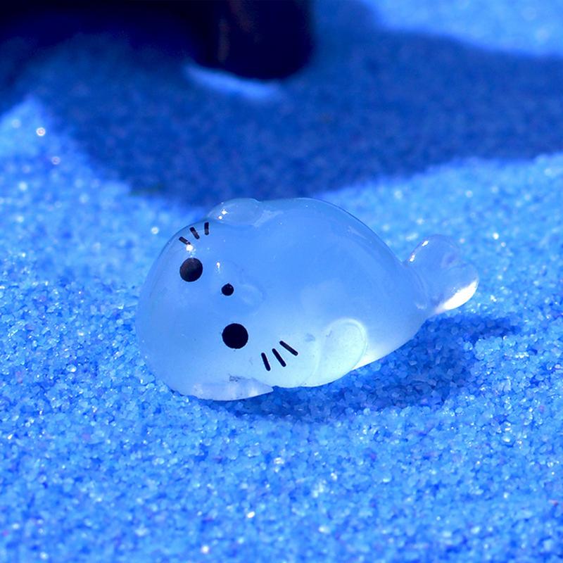 Glow In the Dark Animals Stress Relief Seal Miniature Aquarium Ornament Fairy Garden Decoration For Aquarium Decor