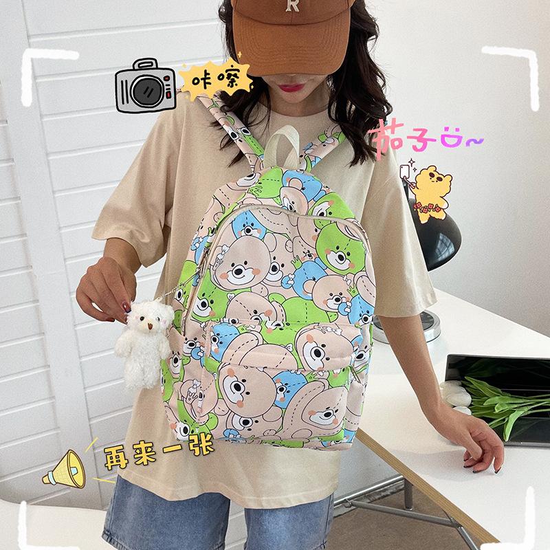 Schoolbag1011 new personalized backpack graffiti middle school student schoolbag women's outdoor leisure travel backpack without pendant