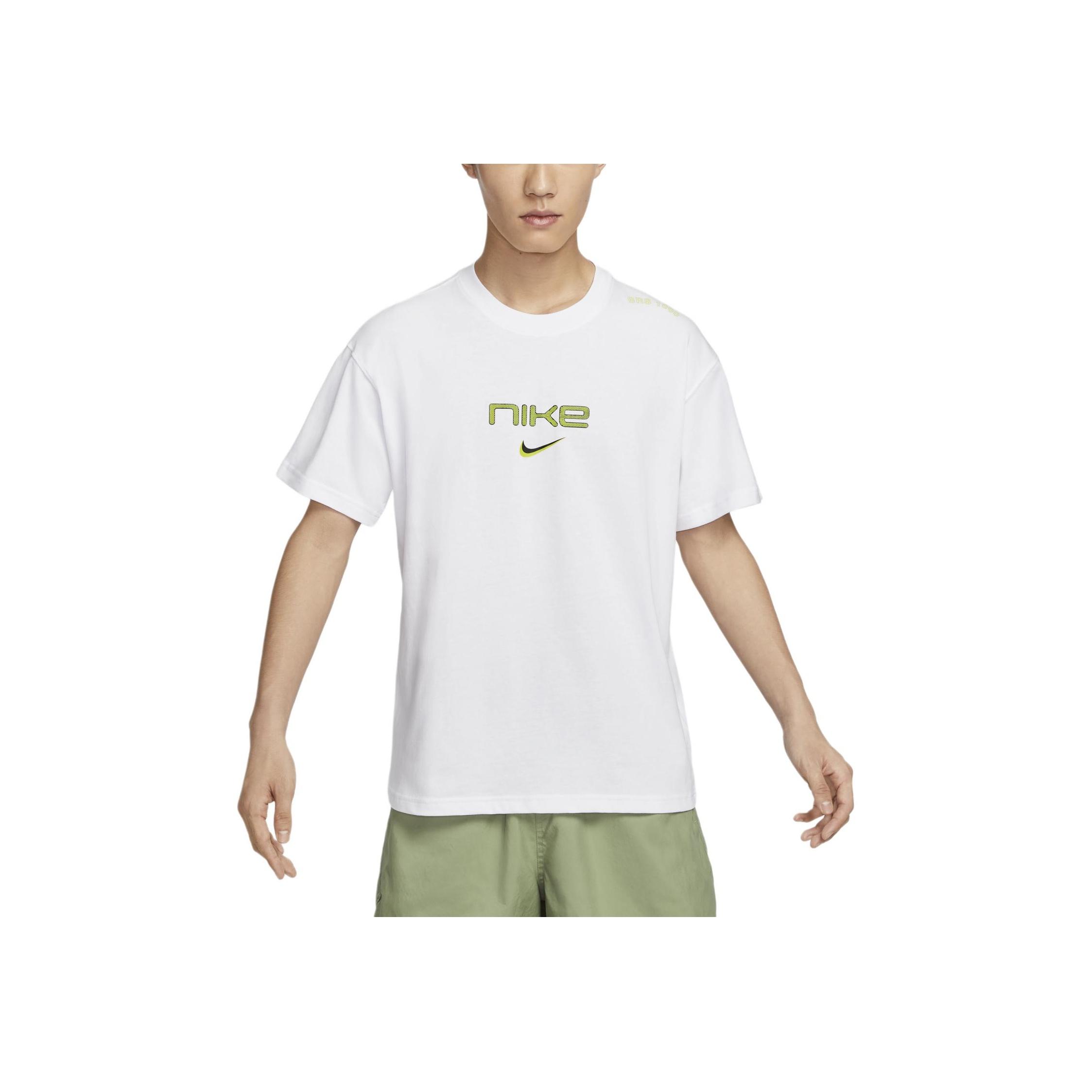 

Nike Спортивная футболка с круглым вырезом и коротким рукавом с логотипом и надписью «логотип», мужская белая футболка FZ5416-100 XL