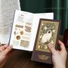 Vintage Style Hardcover Notebook with Thickened Horizontal Inner Pages, Portable and Cute Cat Notebook