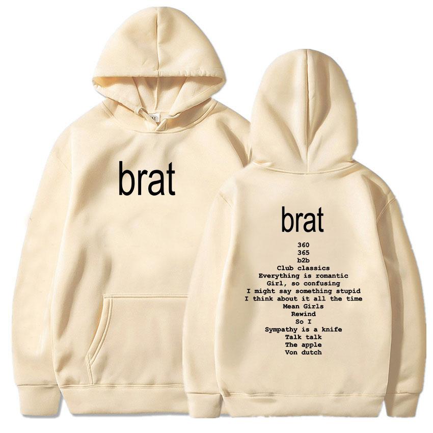 2024 Album Brat Grafikdruck Sweatshirts Charli XCX Sängerin Druck Hoodies Herrenbekleidung Lässig Herren Damen Unisex Pullover Männlich