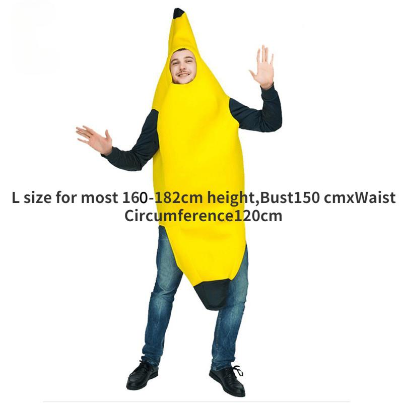 Costume Banane Jaune Drôle Unisexe Adulte Costume Léger Halloween Fruit Fête Déguisée Festival Danse Cosplay Costume Banane One Size yellow