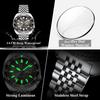 POEDAGAR Business Men Clock Date Week Waterproof Luminous Vintage Male Wristwatch Stainless Steel Quartz Military Men's Watches