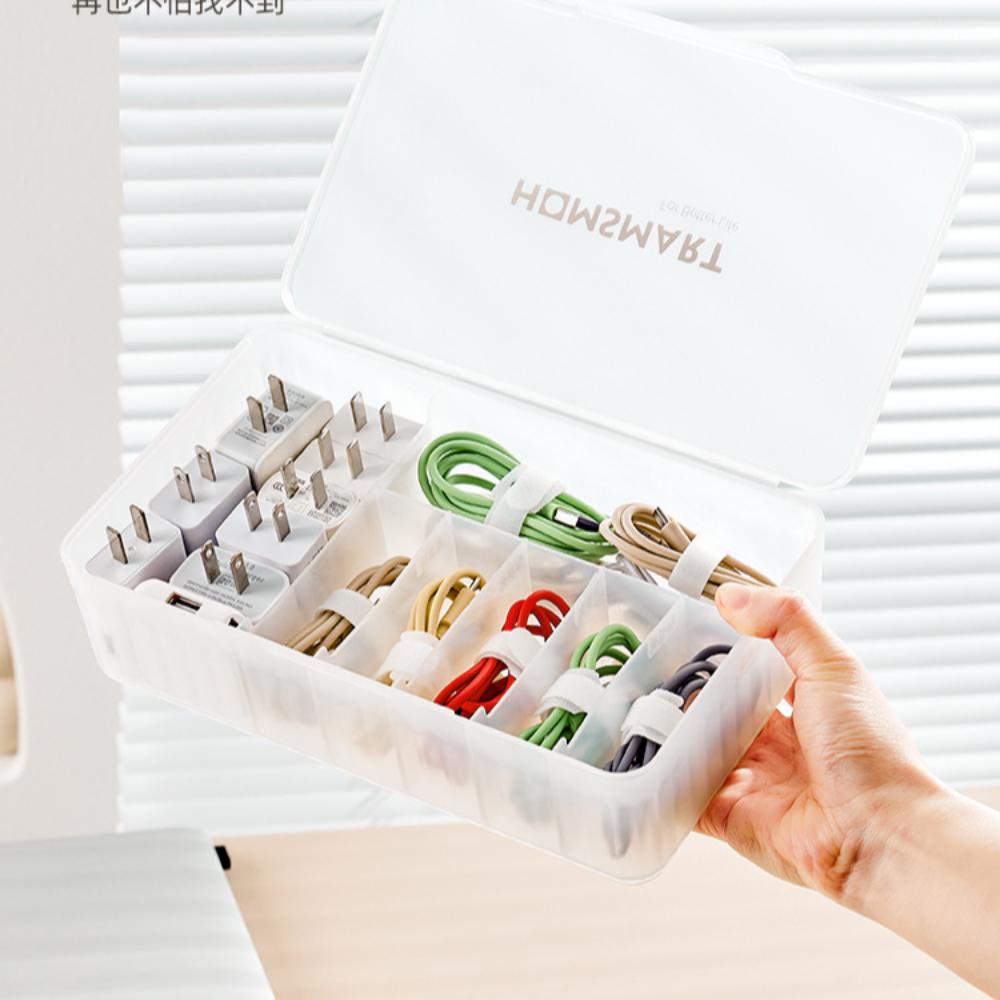 

Plastic Data Line Storage Dustproof Wire Cable Organizer Charging Cable Organizer Box