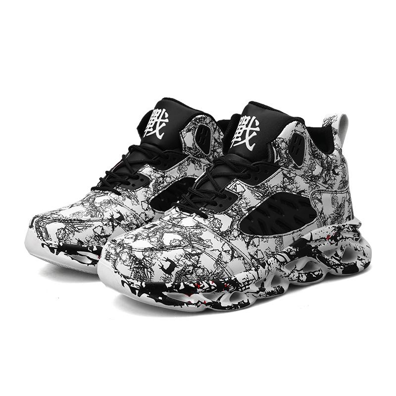 Men's Non-Slip Ultra Light Outdoor Sports Basketball Shoes Graffiti Men's Sports Shoes