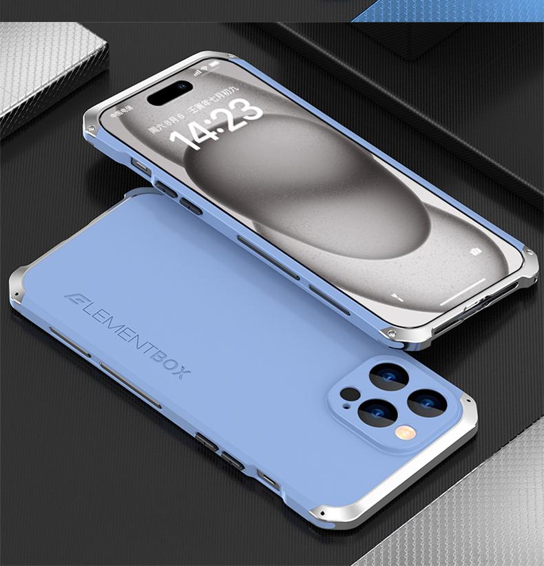 Aluminum Metal Rugged Frame Armor for IPhone 15 Pro MAX Bumper Case Luxury for IPhone 14 13 12 11 Pro Shockproof Matte PC Protector Cover