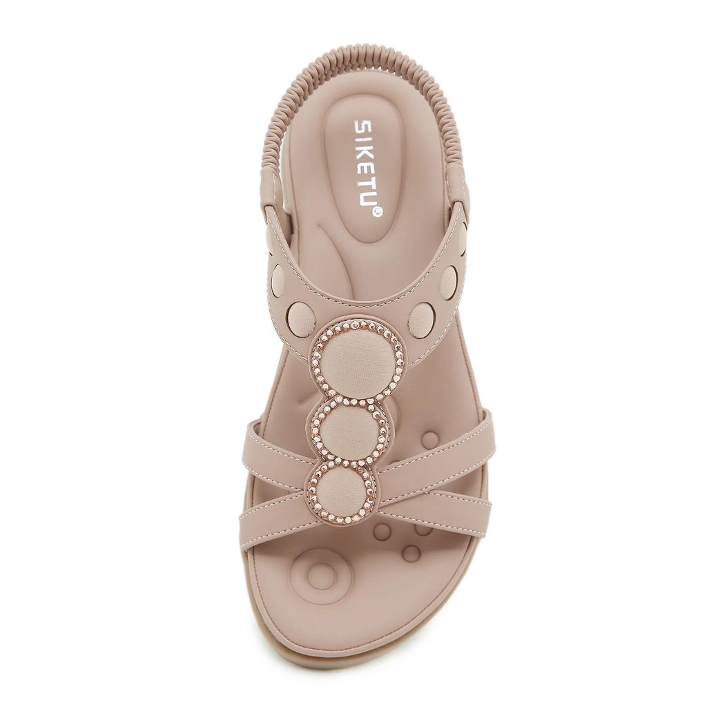 Fashion Plus Size 36-42 Shoes for Women Summer Fashion Women Platform Sandals Casual Wedges Comfortable Elastic Band Sandalias De Mujer