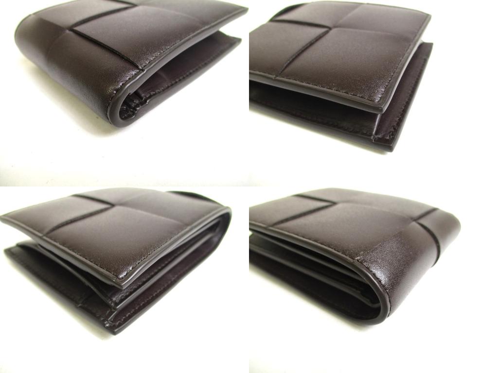 Authentic BOTTEGA VENETA Dark Brown Leather Cassette Bi-Fold Wallet #a314  Refurbished