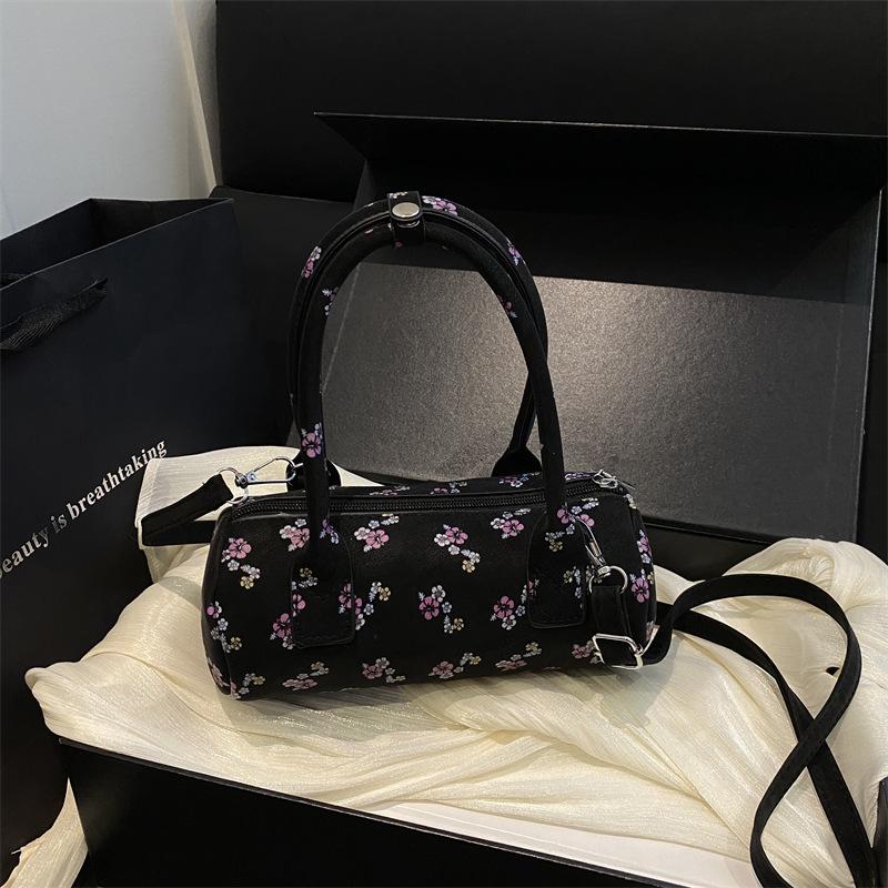 Süße Boston Handtasche und Crossbody mit Blumenprint – Trendige Frühling/Sommer 2026 Mode Kissen-Tasche