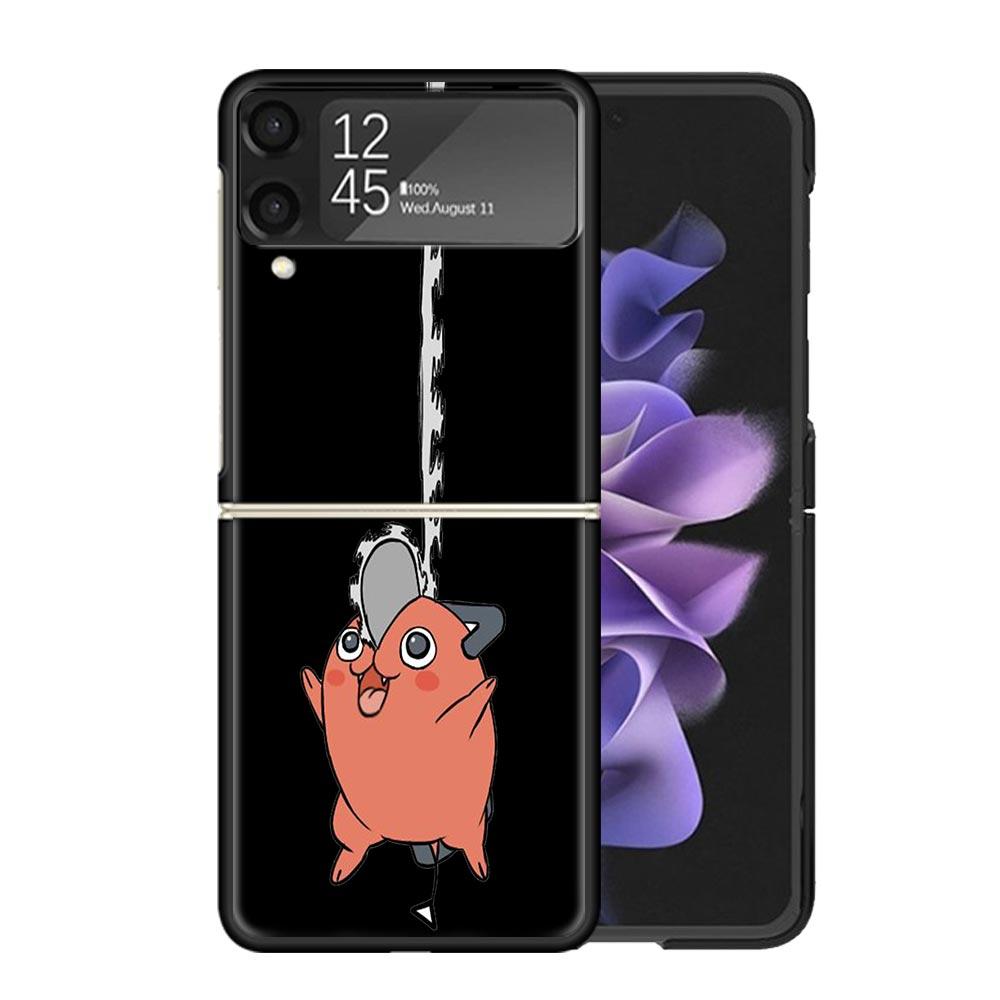 Chainsaw Cartoon Clear Phone Case For Samsung Z Flip 7 6 5 4 3 Galaxy ZFlip7 ZFlip6 ZFlip5 ZFlip4 ZFlip3 5G Print Cover Coque Z