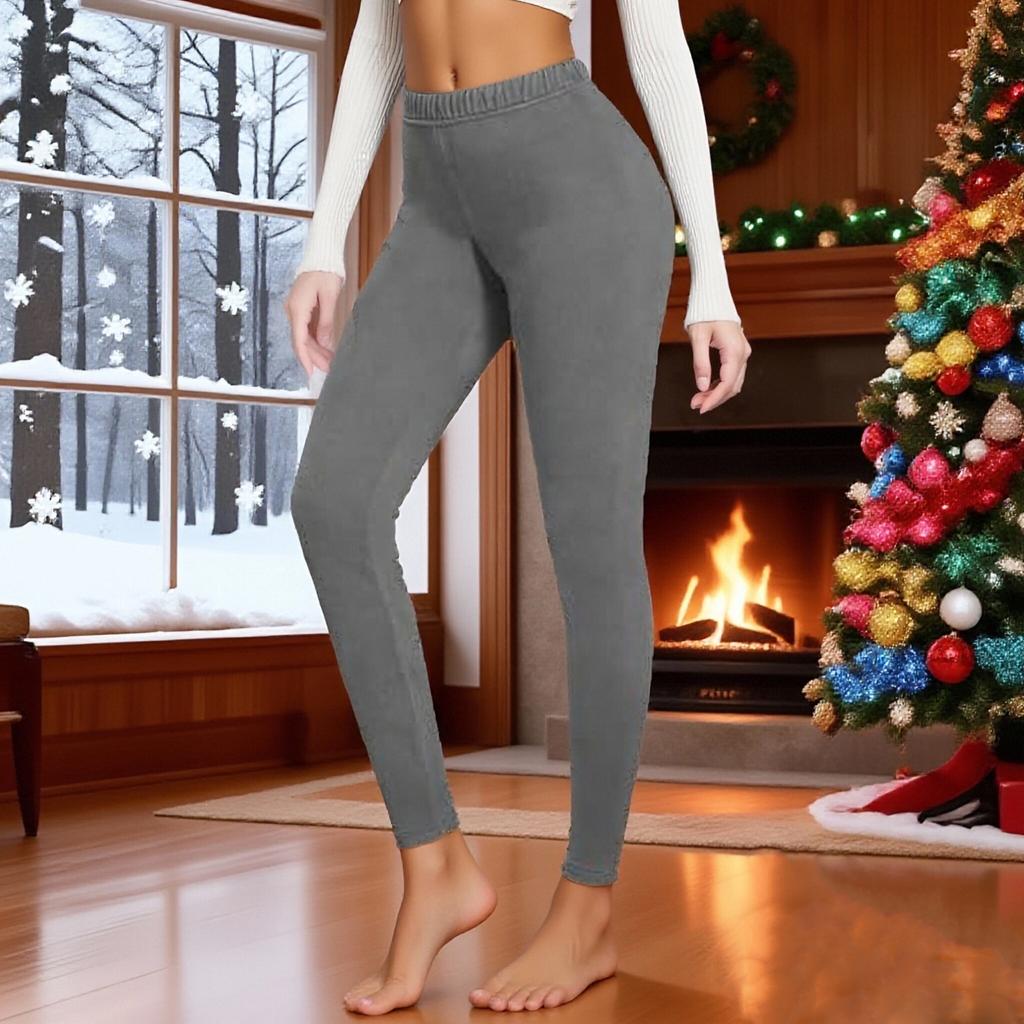 Women's Fashion Fleece-Lined High-Waisted Shaping Yoga Trousers Warm And Soft Sports Fitness Trousers Thermal Trousers