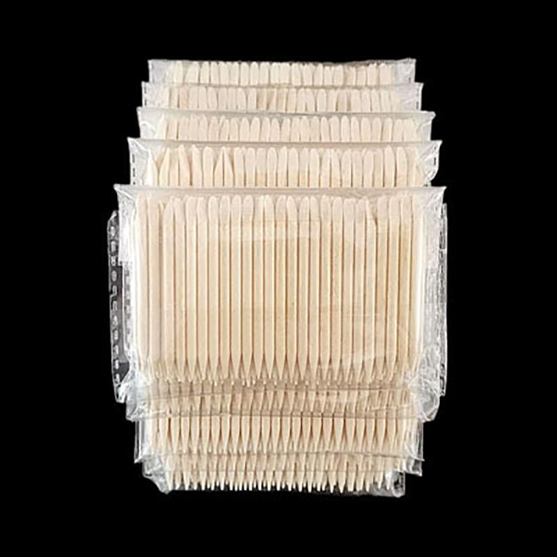 100Pcs Wooden Cuticle Pusher Remover Nail Art Design Orange Wood Sticks Tools