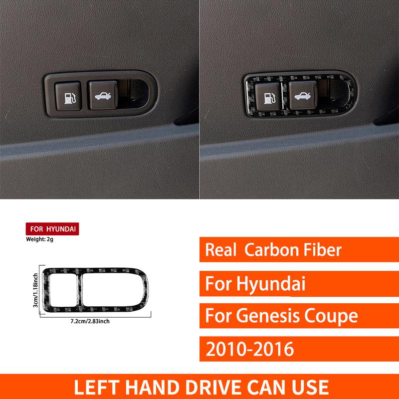 For Hyundai Genesis Coupe 2010-2016 Real Carbon Fiber Stickers Boot Release Switch Frame Car Accessories Interior Decorative