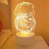 Creative 3D Night Light Basketball Sports Design, USB Ambient Bedside Lamp, Art Decoration, Bedroom Decoration