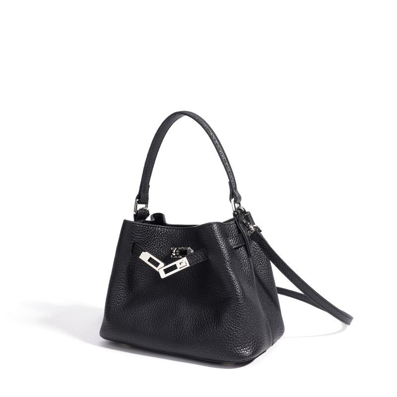 New Women's Versatile Shoulder Bag Premium Leather Crossbody Handbag Niche Child Mother Bucket Bag