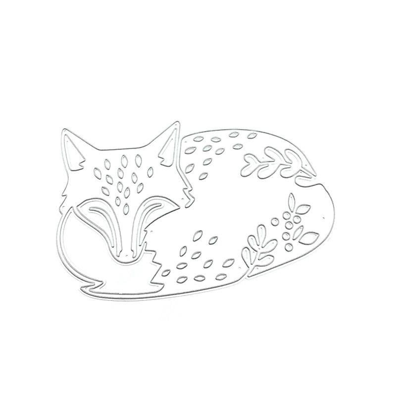 Sleeping Fox Art Pattern Scrapbooking Metal Cutting Dies Stencils for DIY Album Paper Card Decor