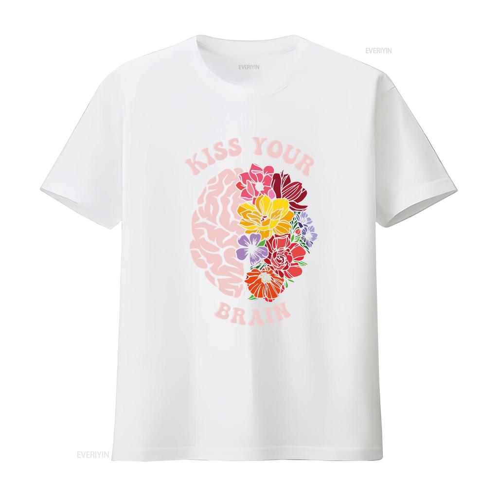 Kiss Your Brain T Shirt Teaching SPED Teacher Appreciation Mental Health Special Education vintage Washed Soft Breathable