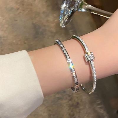 Bransoletka z cyrkoniami Starry Sky Small Waist Damska Lekka Luksusowa Wysokiej Klasy Wszechstronna Bransoletka Stal Tytanowa Nie Blaknie Biżuteria