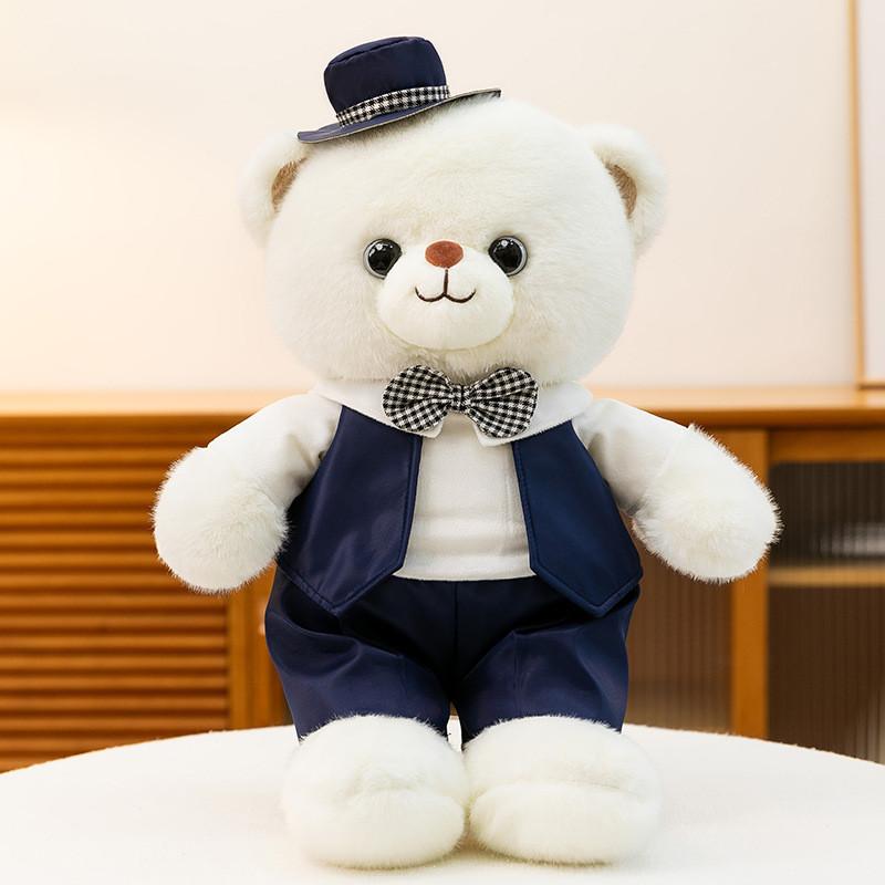 Teddy Bear Wedding Plush Doll With Pp Cotton For Couples Gift And Home Decor