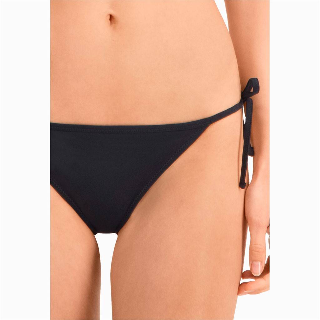 Majtki kąpielowe damskie Puma Swim Women Side Tie Bikini Bottom 1P dół od bikini czarne (907691-05)