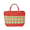 Woven Handheld Vegetable Basket High-End Bath Basket Fashion Plastic Woven Basket  Vegetable Market