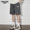 TonLion Men's Summer Pure Cotton Loose-Fit Straight-Leg Shorts