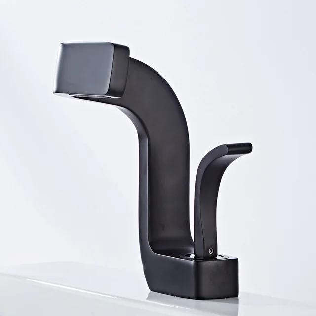 Tuqiu Bathroom Faucet Brass Gold White Bathroom Basin Faucet Cold And Hot Water Mixer Sink Tap Deck Mounted Black & Gold Tap