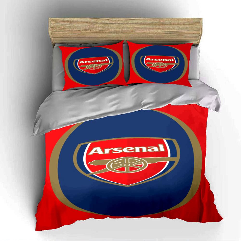 Arsenal Logo Bettwäsche Set Bettwäsche Bettbezug Set Bettbezug Kissenbezüge Heimdekoration (1 * Bettbezug 2 * Kissenbezüge, ohne Bettdecke)