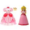 Super Mario Prinzessin Peach Cartoon Rollenspiel Kostüm Halloween Cosplay Kleid