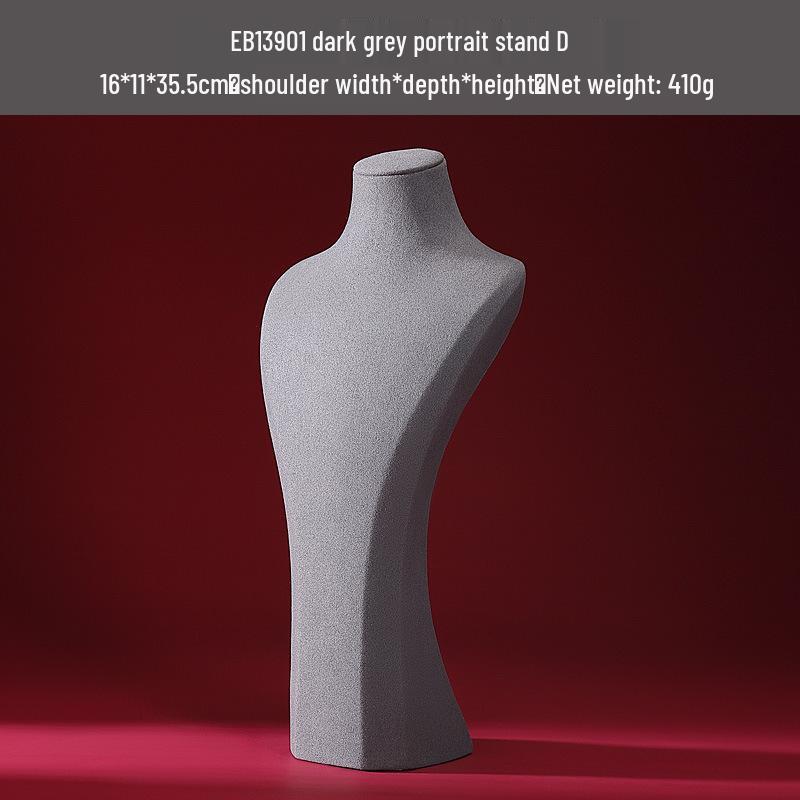 Hongtai Luxury Microfiber Necklace Display Stand - Mannequin Jewelry Prop