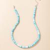 Bohemian necklace, blue resin single-layer necklace, ethnic style geometric collarbone chain