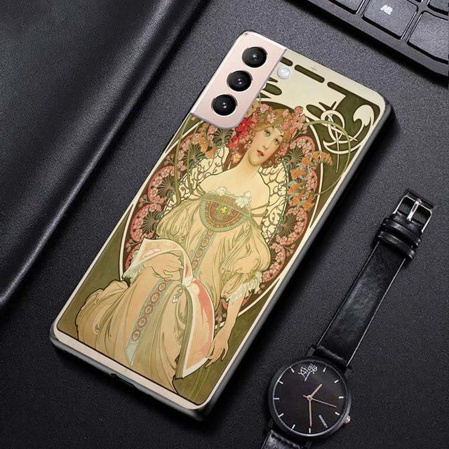 Etui na Samsung Galaxy S21 S20 S10 S9 S8 Plus Ultra 5g S10lite S10e S7edge S20 S21 Fe Etui Plakat Artystyczny Alphonse Mucha Slim
