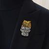 Fashion Vintage Owl Brooch Fringed Metal Men'S Animal Coat Accessories Corsage Clothing Eyebelles
