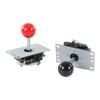 2 Player Arcade Game DIY Kit with USB Computer Joystick Circuit Board Gamepad 30 Cassette Buttons Red Black