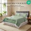 Small Fresh Lotus Leaf Lace Pink Quilt Set Washed Cotton Four Piece Set