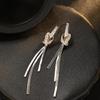 2024 New Silver Knotted Long Tassel Earrings: Elegant High-End Style for Women