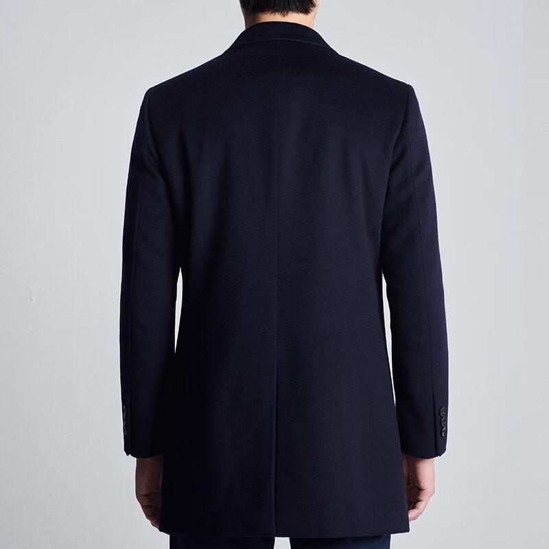 Baoxiniao Men's Cashmere Blend Mid-Length Notch Lapel Wool Coat