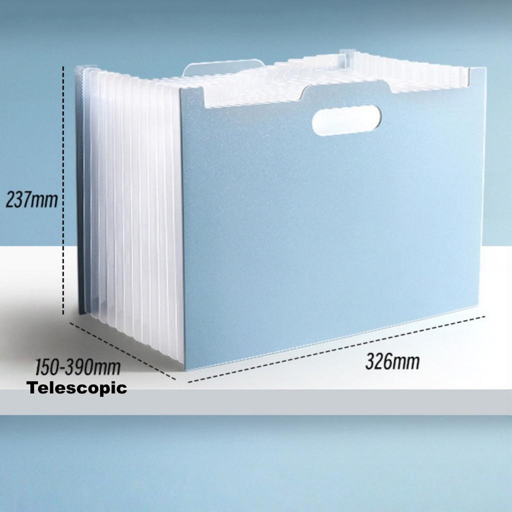 A4 Standing Handheld 13 Compartment Large Capacity Document Storage Bag. Vertical Desktop Organ Bag. Freely Adjustable