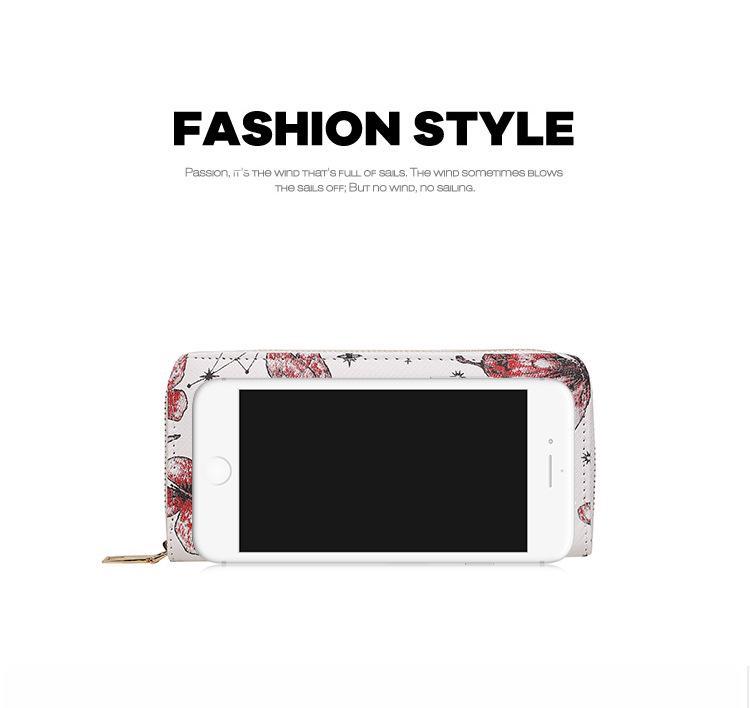 2024 Korean Butterfly Print Clutch: Stylish Single-Zip Wallet for Women