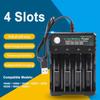18650 Li-ion Battery Charger 2 3 4 Slots 110V 220V USB A Port For 18650 18700 Charging 3.7V Rechargeable Lithium Battery Charger