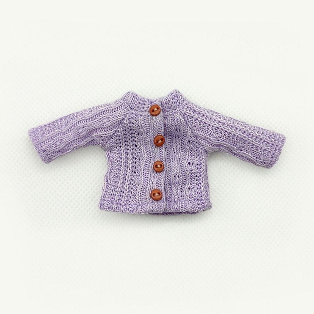 Handmade Doll Knitted Sweater Cardigans Multicolored Mini Casual Clothes Kids DIY Gift Toys for 1/11 1/12 Dolls For OB11 Dolls