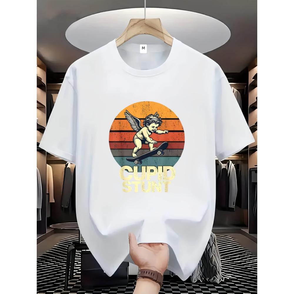 Men s mug design casual stunts funny irony humor T-shirt with irony and irony pattern T-shirt crew neck lightweight S