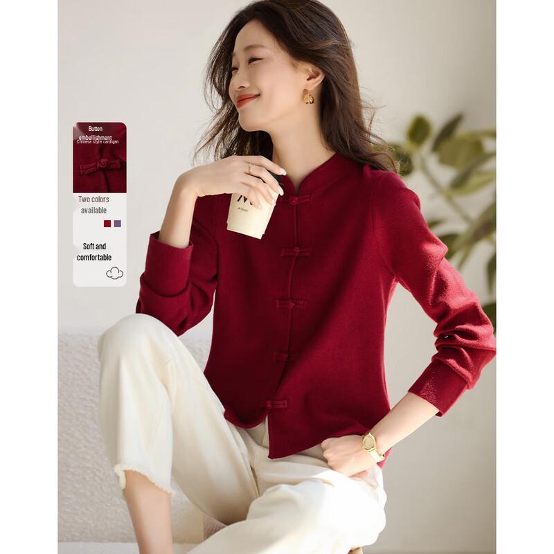 

Women s Elegant New Chinese Style Knit Cardigan L