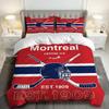 3 Pezzi Biancheria da Letto Inclusi 1 Piumone E 2 Federe (Riempitivo non incluso), Caratterizzato da un tema Ghiaccio del Centro Sportivo Hockey di Montreal Fondato nel 1